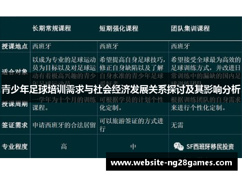 青少年足球培训需求与社会经济发展关系探讨及其影响分析